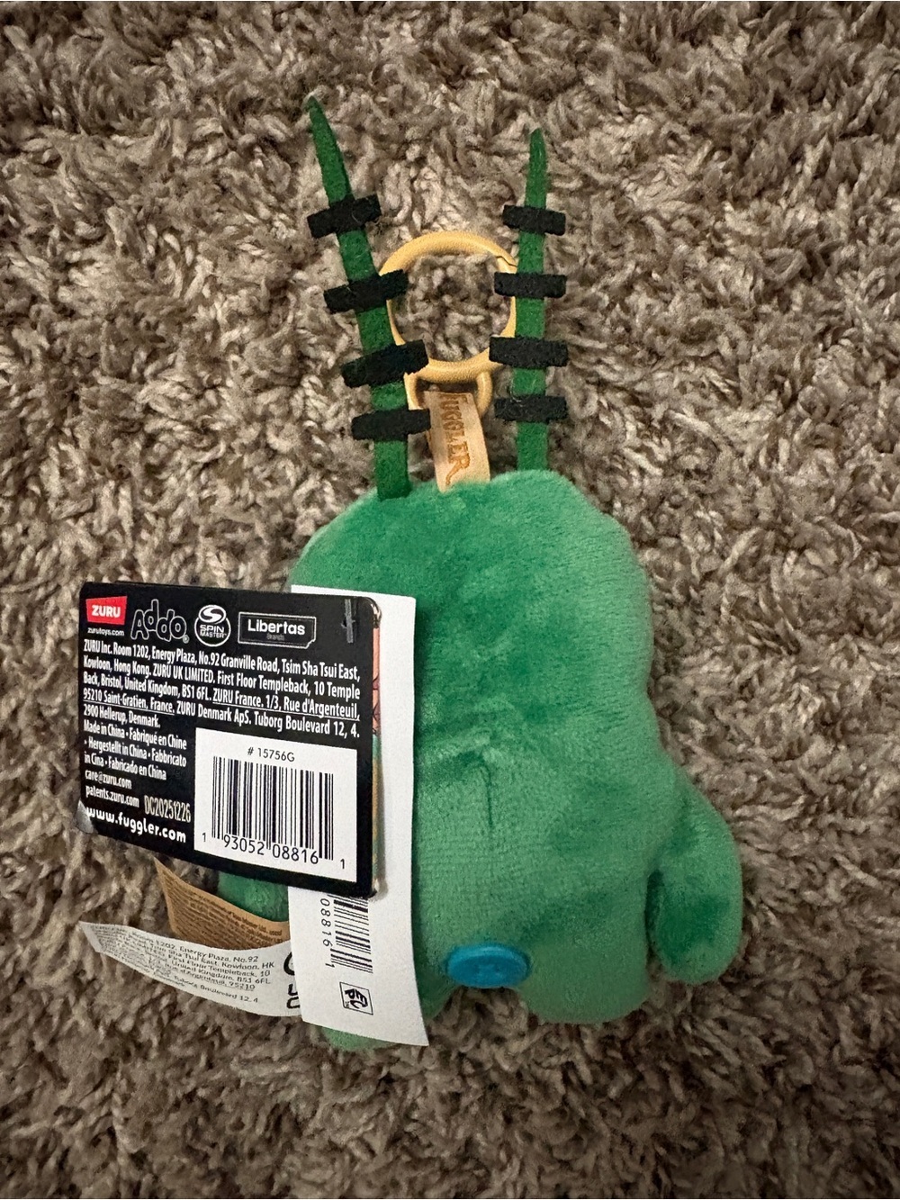 Fuggler x Spongebob Green One-Eyed Monster Plush Keychain - Picture 2 of 7